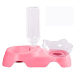 SMARTPET 15 Degree Adjustable Cat Basin Food Bowl Protection Cervical Vertebra Oblique Kitten Eating Double Bowl with Cat Ears