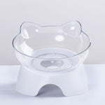 SMARTPET 15 Degree Adjustable Cat Basin Food Bowl Protection Cervical Vertebra Oblique Kitten Eating Double Bowl with Cat Ears