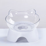 SMARTPET 15 Degree Adjustable Cat Basin Food Bowl Protection Cervical Vertebra Oblique Kitten Eating Double Bowl with Cat Ears